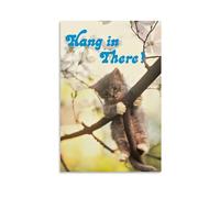 HGETJOHXEM Inspirational Hang in There Cat Poster - Motivational Wall Art for Office, Funny Vintage Print for Classroom, Bedroom & Living Room Decor(Framed,12x18inch(30x45cm))