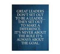 HGETJOHXEM Inspirational Wall-Art Print with Quote “Great Leaders Set Out to Make a Difference”, Modern Decor for Office Desk & Living Room(Framed,16x24inch(40x60cm))
