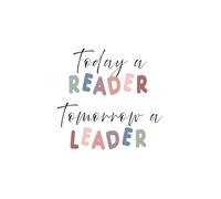 HGETJOHXEM Kids Reading Motivational Poster, Today A Reader Tomorrow A Leader Canvas Print for Nursery Wall, Educational Classroom Decor Framed Ready to Hang(Framed,12x18inch(30x45cm))
