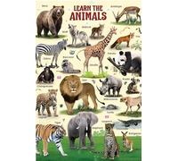 HGETJOHXEM Laminated Educational Posters for Toddlers, 10 Pc Wild Animal Wall Charts, Waterproof Classroom Decor for Preschool Kindergarten, Homeschool Learning Supplies(Unframed,12x18inch(30x45cm))