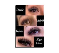 HGETJOHXEM Lash Extension Training Poster Step by Step Technique Guide Abstract Canvas Wall-Art for Beauty Salon and Academy(Unframed,08x12inch(20x30cm))