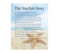 HGETJOHXEM Make a Difference Starfish Story Print - Inspirational Nautical Poem Wall Art for Positive Energy Home Decor(Unframed,08x12inch(20x30cm))