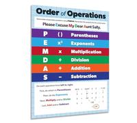 HGETJOHXEM Math Classroom Decor Poster, PEMDAS Order of Operations Anchor Chart for 5th 6th 7th Grade, Mathematics Bulletin Board Wall Art for Teachers(Unframed,16x24inch(40x60cm))