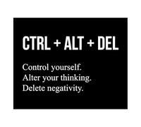 HGETJOHXEM Mindset Reset Motivational Poster - CTRL ALT DEL Control Yourself Alter Thinking Art Print for Office Home Inspirational Decor (Framed,12x18inch(30x45cm))
