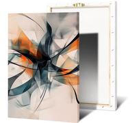 HGETJOHXEM Modern Abstract Canvas Art with Graffiti Style - Cyan Orange Framed Wall Painting for Home and Office Decoration, Living Room & Bedroom(Unframed,16x24inch(40x60cm))