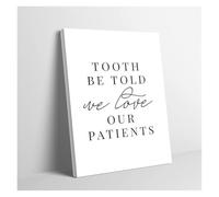 HGETJOHXEM Modern Decor Canvas Tooth Be Told Art Contemporary Clinic Office and Home Wall Print Ready to Hang(Framed,16x24inch(40x60cm))