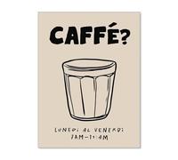 HGETJOHXEM Modern Minimalist Coffee Art, Italian Moka Pot Espresso Poster, Canvas Wall Print for Kitchen & Office(Framed,12x18inch(30x45cm))