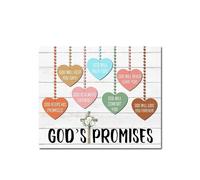 HGETJOHXEM Nursery Bible Verse Wall-Art, God's Promises Inspirational Decor for 's Room, Christian Classroom, Sunday School, Home(Framed,08x12inch(20x30cm))