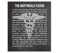 HGETJOHXEM Nurse's Oath Wall-Art, Framed Florence Nightingale Quote Poster, Inspirational Decor for Nursing Office, Hospital Room or Home(Framed,08x12inch(20x30cm))