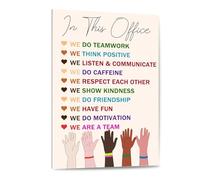HGETJOHXEM Office Teamwork Wall Decor, In This Office We Are A Team Motivational Canvas Art, Positive Inspirational Print for Modern Office(Framed,12x18inch(30x45cm))
