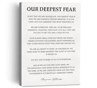 HGETJOHXEM Our Deepest Fear Poem Canvas Print, Marianne Williamson Quote Wall Art, Inspirational Poster for Home Office Decor, Motivational Gift(Unframed,08x12inch(20x30cm))