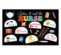 HGETJOHXEM Pediatric Nurse Appreciation Gift - When to Visit the Nurse Clinic Wall-Art Poster, School Health Office Decor for Classroom or Doctor’s Office Waiting Room(Framed,08x12inch(20x30cm))