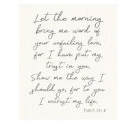 HGETJOHXEM Psalm 143:8 Wall-Art, “Let the Morning Bring Me Word” Scripture Print, Framed Christian Decor and Encouraging Gift for Daily Devotion(Framed,08x12inch(20x30cm))
