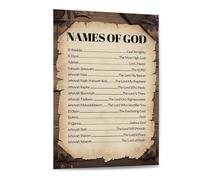 HGETJOHXEM Religious Scripture Poster Featuring Names of God, Christian Inspirational Wall Art for Home Office and Bedroom(Unframed,16x24inch(40x60cm))