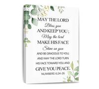 HGETJOHXEM Religious Wall-Art Numbers 6:24-26 May The Lord Bless You And Keep You Bible Scripture Canvas Print Christian Home Decor(Framed,16x24inch(40x60cm))