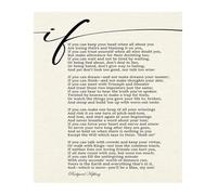 HGETJOHXEM Rudyard Kipling’s “If” Poem Wall-Art, Inspirational Quote Canvas Print, Motivational Decor for Study, Office, Library & Man Cave(Unframed,16x24inch(40x60cm))