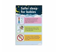 HGETJOHXEM Safer Sleep for Babies Guide Poster, Parents Educational Wall-Art, Informative Nursery Room Decor(Framed,08x12inch(20x30cm))