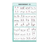 HGETJOHXEM Set of 2 Fitness Posters - Bodyweight Workout & Stretch Routine Charts, Home Gym Wall-Art Decor, Exercise Guide for Beginner to Advanced(Framed,08x12inch(20x30cm))