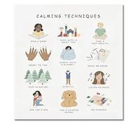 HGETJOHXEM Special Education Wall Decor Calming Corner Posters Mental Health Feelings Calming Techniques Boho Emotions Chart(Unframed,12x18inch(30x45cm))