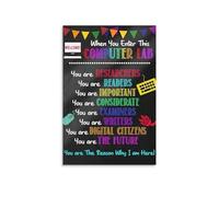 HGETJOHXEM STEM Poster, When You Enter This Computer Rules, Technology & Coding Expectations Wall-Art(Unframed,12x18inch(30x45cm))