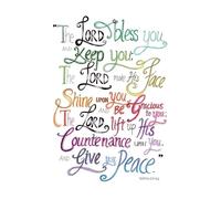 HGETJOHXEM The Lord Bless You & Keep You Canvas Print - Numbers 6:24-26 Bible Verse Art, Ready to Hang Religious Decor for Home or Church(Unframed,12x18inch(30x45cm))