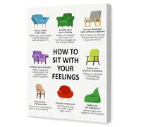 HGETJOHXEM Therapeutic Wall-Art - Sit with Your Feelings Quote, Mental Health Poster for Space, Waiting Room(Unframed,12x18inch(30x45cm))