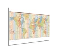 HGETJOHXEM Time Zones of the World Map Large Educational Poster GMT UTC World Time Zone Chart Wall-Art for Classroom Study Room Decor(Unframed,08x12inch(20x30cm))
