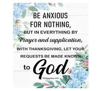 HGETJOHXEM Uplifting Scripture Poster - Philippians 4:6 Christian Inspirational Quote, Wall Decor for Nursery Bedroom Living Room, Gift for Her Him Women Men(Framed,16x24inch(40x60cm))