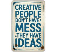 HGETJOHXEM Vintage Creative People Ideas Encouraging Metal Sign For Garage Studio Office Library Wall Decoration 8 X 12 in