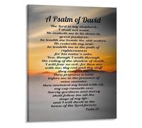 HGETJOHXEM Vintage Psalm 23 Canvas Art Modern Wall Decor for Office Study Room Print Gift for Christians(Framed,08x12inch(20x30cm))