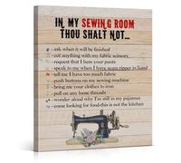 HGETJOHXEM Vintage Sewing Room Wall-Art - Sewing Machine & Spool Poster with Inspirational Quote, Gift for Seamstress, Tailor, Craft Room & Home Studio Decor(Unframed,12x18inch(30x45cm))