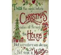 HGETJOHXEM Vintage 'Twas the Night Before Christmas Wall Hanging, Classic Poem Plaque on Distressed Wood, Ready to Hang Holiday Decor for Home(Unframed,08x12inch(20x30cm))