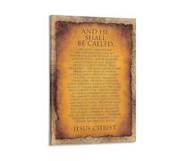 HGETJOHXEM Vintage Typographic Christian Art, “Name Above All Name” Inspired Scripture Print, Canvas Wall Decor for Pastors, Ministry or Home Worship(Unframed,08x12inch(20x30cm))