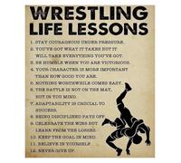 HGETJOHXEM Wrestling Wall-Art with Motivational Quotes, Inspirational Canvas Print for Athletes, Locker Room, Bedroom & Home Gym Decor(Framed,12x18inch(30x45cm))