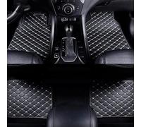 HGFDSERT Tapis de Sol de Voiture en Cuir pour BMW X2 2024,U10,Tous Temps Automobile Pied Doublure ImperméAbles Moquette Ensemble de Tapis de Sol,C-Black+White