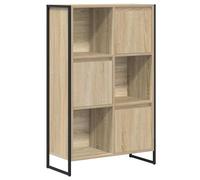 HGFDVCMR Bibliothèque Sonoma en bois 68 x 30 x 108,5 cm | Armoire de classement industrielle avec 3 portes et 6 compartiments pour salon et bureau. Les pieds en acier robustes