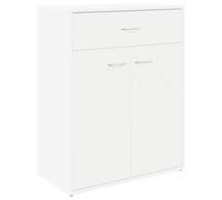 HGFDVCMR Buffet blanc 60 x 30 x 75 cm Commode en bois avec portes | Armoire d'appoint compacte pour salon et couloir avec espace de rangement flexible grâce au tiroir et aux compartiments.