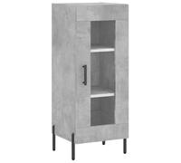 HGFDVCMR Buffet gris béton 34,5 x 34 x 90 cm Armoire d'appoint commode | Armoire compacte effet béton avec porte en verre et support mural. Idéal pour le salon et le couloir comme espace de