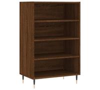 HGFDVCMR Buffet haut aspect chêne marron 57 x 35 x 90 cm | Armoire compacte en bois avec pieds en métal et support mural pour votre salon ou couloir.