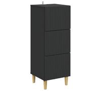 HGFDVCMR Commode noire 33 x 34,5 x 90 cm en bois | Le buffet fin avec 3 tiroirs pour chambre à coucher et couloir assure un rangement ordonné de petites choses du quotidien.
