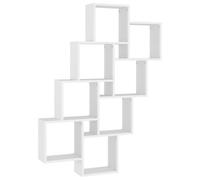 HGFDVCMR Étagère murale cube blanche 90 x 15 x 119 cm | Étagère escalier peu encombrante en bois pour salon et couloir, compartiments ouverts avec une capacité de charge de 40 kg.