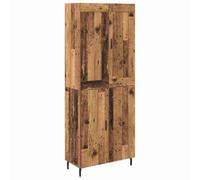 HGFDVCMR Highboard 2 pièces 69,5 x 34 x 180 cm Aspect bois vieilli | Étagère en deux parties aspect bois vieilli pour le salon et la salle à manger : beaucoup d'espace de rangement avec pieds