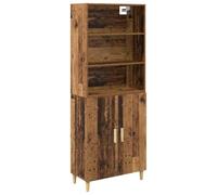 HGFDVCMR Highboard Lot de 2 meubles hauts en bois vieilli 69,5 x 32,5 x 180 | Ensemble flexible de 2 pièces composé d'un buffet et d'une armoire suspendue pour le salon ou la salle à manger