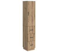 HGFDVCMR Lot de 2 armoires en chêne Artisan 33 x 34,5 x 87 cm | Solution de rangement pratique pour le salon ou le bureau avec 3 tiroirs, 2 étagères et élégante porte coulissante.