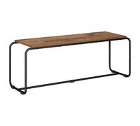 HGFDVCMR Meuble TV bas aspect bois vieilli 113,5 cm | Table multimédia rectangulaire avec compartiment ouvert et pieds en acier pour plus de stabilité dans le salon ou la chambre