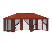 HGFDVCMR Tonnelle de jardin 6 x 3 m terre cuite avec parois latérales en filet