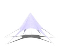 HGFDVCMR Tonnelle en forme d'étoile - 12 m - Blanc - En acier Oxford | Protection de grande surface pour jardin, événement et pelouse avec cadre en acier robuste et 6 piquets de terre.