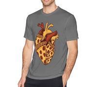 HGFFYHBJK Pizza Has My Heart Men's Short Sleeve t-Shirt Short-Sleeved T-Shirt Manches Courtes(X-Large)