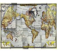 HGFHGD 3d salon papier peint rétro carte du monde murale décoration de la maison stickers muraux chambre mur art peinture
