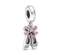 HGFRT Femme Charmes Perles Creuses Pendentif Émail 925 Argent Sterling Rose Ballerine Chaussures Balancent Charme Fit Fille Pandora Bracelet Collier Bijoux Cadeau